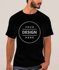 Black Customized Half Sleeve Men's Cotton T-Shirt